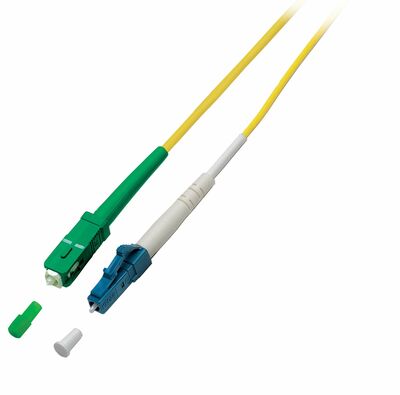 Fiber kábel LC-SC/APC, 5m Simplex OS2(9/125µm), LSOH, G657.A2, ohybný, 2mm, žltý