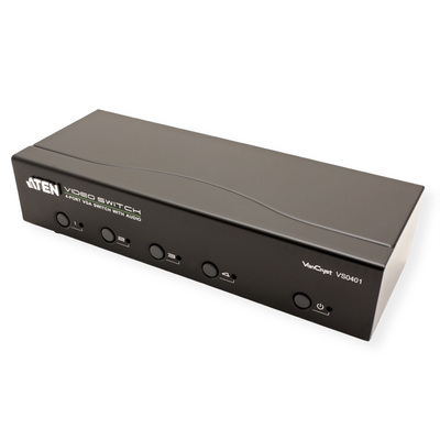 Video selektor/switch VGA+audio 4IN/1OUT, 300Mzh, 1920x1440@60Hz, Audio, RS232