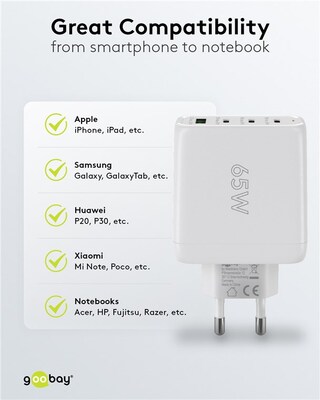 Nabíjačka USB 230V 4port, 1xUSB A, 3xUSB Typ C, 68W, Power Delivery, GaN, čierna