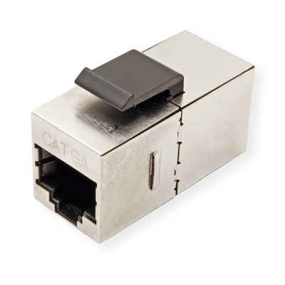 Konektor Keystone cat.6a, tienený, strieborný, SPOJKA RJ45, slim