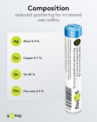 Cín spájkovací o priemere 1mm 17g - bezolovnatý