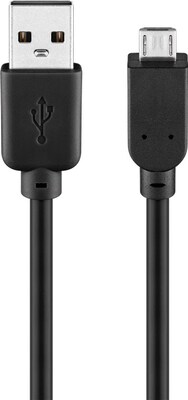 Kábel USB 2.0 A-MICRO-B M/M 0.15m, High Speed, čierny