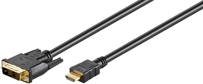 Kábel DVI-D/HDMI M/M 2m, Single-Link, 1920x1080@60Hz, čierny, G pozl. konektor