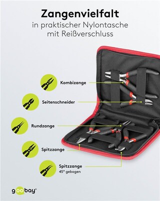 Sada 5 cvakačiek a klieští v obale na zips