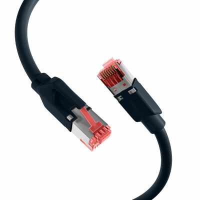 S/FTP (PiMF) Patchkábel LSOH 0.5m cat.6a, čierny, Cu UC900 s TM21