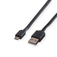 Kábel USB 2.0 A-MICRO-B M/M 3m, High Speed, čierny