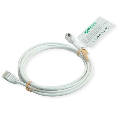U/FTP Patchkábel LSOH TPE 0.3m cat.6a, sivý, slim, Cu, Flex Cable, Roline Green, Eco obal