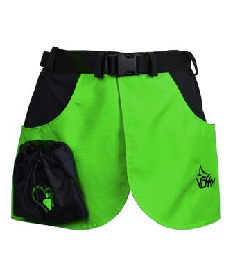 Výcviková sukňa KILT, s odnímateľným pamlskovníkom, čierna+zelená, M-L