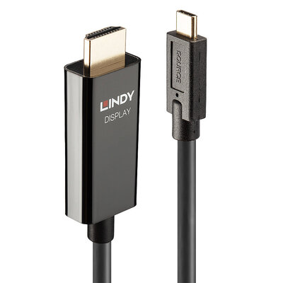 Kábel USB 3.1 Typ C na HDMI M/M 5m, gen.2, 4K2K@60Hz, HDR, čierny