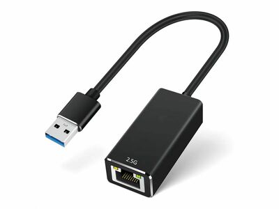 Kábel USB A 3.0 na RJ45 (2.5 Gigabit Ethernet), 15cm, čierny