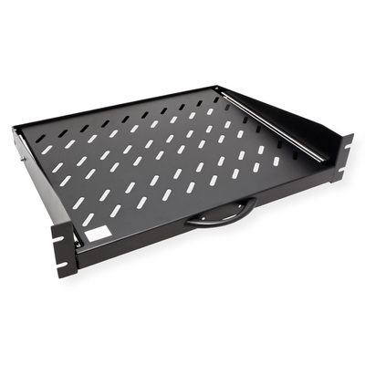19" Polica výsuvná 404 x 350mm, max. 30 kg, 2U, čierna