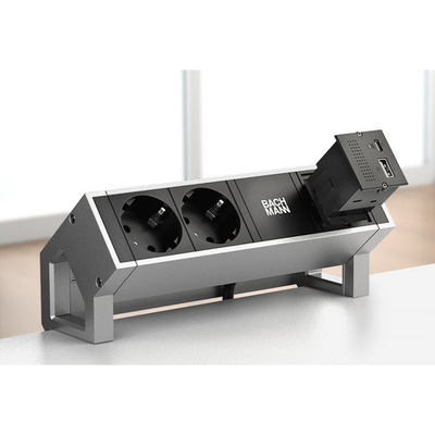 Modul pre BACHMANN, mini port replikátor pre PC, 2x USB A + C (PD 100W), RJ45, Mini DP, čierny