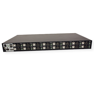 KVM switch/prepínač 16PC, HDMI, USB, audio, USB hub2.0