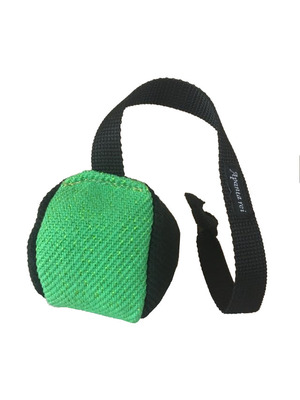 Lopta z ringového materiálu, malá, stredne makká, s popruhom, 11cm, 2-farebná, rôzne farby