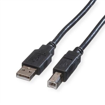 Kábel USB 2.0 A-B M/M 0.8m, High Speed, čierny