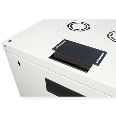 19" Rack na stenu 12U, sivý, 640x600x600mm (HxWxD), RAL7035, PRO, odnímateľné bočnice