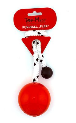 Magnetická lopta FUN BALL FLEX s priemerom 6.5cm, so šnúrkou, červená