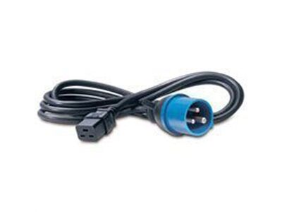 Kábel sieťový 230V, vidlica (IEC 60309) priama - C19, 3m, 1.50mm², 16A, čierny