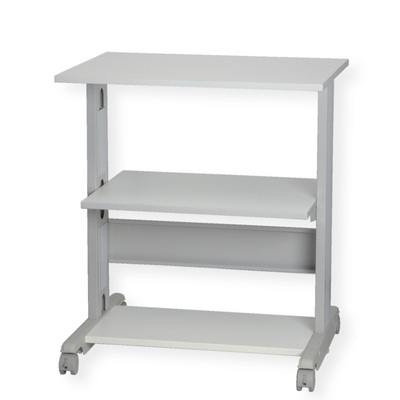 Stolík na kolieskach pod tlačiareň veľký, max 30kg, 77.5x68x50cm (HxWxD), sivý