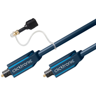 Kábel Toslink audio optický SPDIF prepojovací M/M 1m, ø6.0mm, modrý, ClickTronic