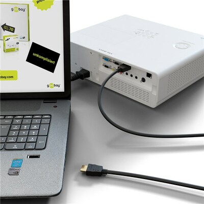 Kábel HDMI M/M 0.5m, Ultra High Speed+Eth, 4K@60Hz, HDMI 2.0, 18G, G pozl. kon., čierny