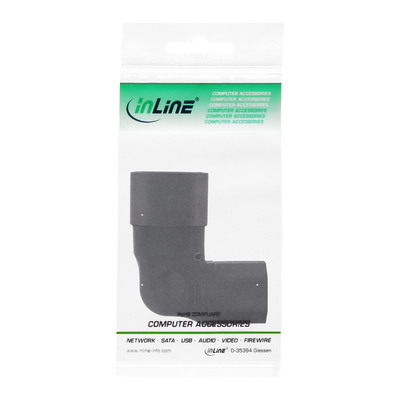 Adaptér C13 / C14, F/M IEC320 zahnutý 90° do boku, čierny