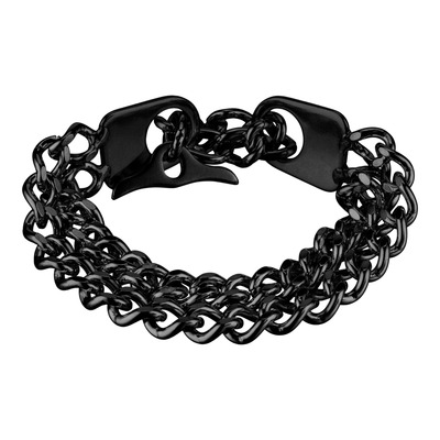 Náramok SPRENGER 22cm, dvojradový, nerezová oceľ, čierny, DLC povrch, HS