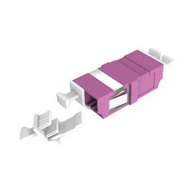 Spojka/Adaptér optická LC-LC, OM4, duplex, nacvakávacia, keramický spojovací člen, dialová