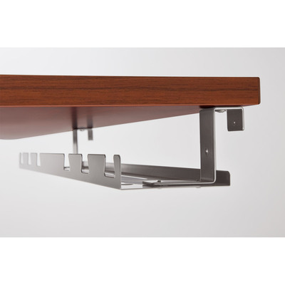 Káblový organizér, žľab na káble pod stôl, 590x131x74mm (DxHxV), sivý