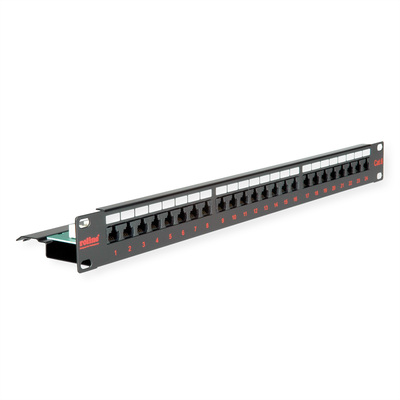 19" Patch panel 24port cat.6, netienený, 1U, čierny