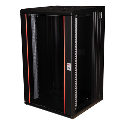 19" Rack na stenu 20U, čierny, 996x600x600mm (HxWxD), RAL9005, PRO, otočný (2-dielny)