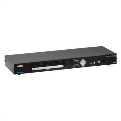 KVM switch/prepínač 4PC, DVI, USB+audio, USB hub, split screen