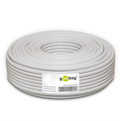 Reproduktorový kábel audio 2x2.5mm², 25m, meď, OFC (99,9% oxygen-free copper), biely