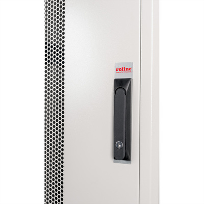 19" Rack na podlahu 42U, 2010x800x1000mm (HxWxD), BASIC, perforované dvere, sivý