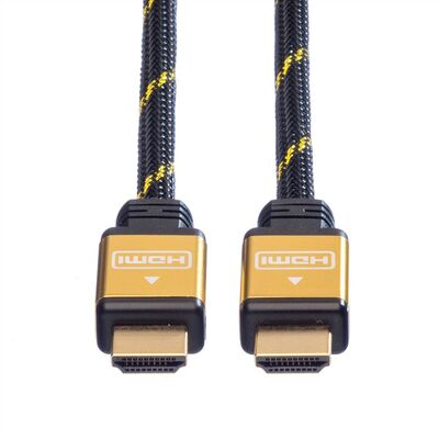 Kábel HDMI M/M 1m, High Speed+Eth, 4K@30Hz, HDMI 1.4, pozl. konektor, čierny/zlatý, Gold