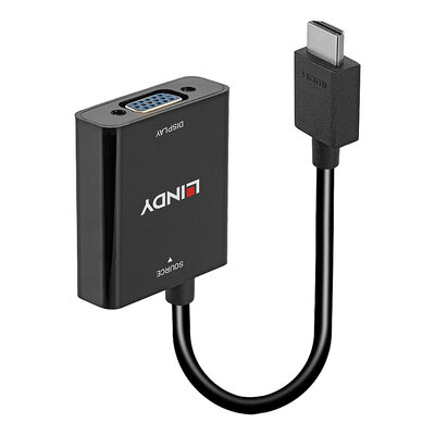 Adaptér HDMI na VGA, 10cm čierny, 1920x1200@60Hz 12bit