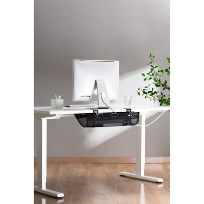Káblový organizér, žľab na káble pod stôl, 610 x 240 x 160 mm (DxHxV), čierny