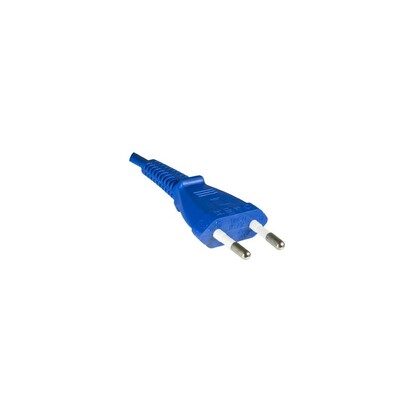 Kábel sieťový 230V, 2pin vidlica (CEE7/16) priama - C7 (2pin), 1.8m, 0.75mm², 2.5A, modrý