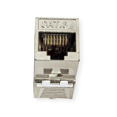 Konektor Keystone cat.6a, tienený, strieborný, beznástrojový (toolless), SLIM