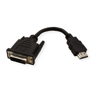 Káblový adaptér HDMI/DVI-D M/F 0.15m, 1920x1200@60Hz, čierny