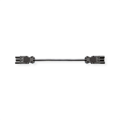 Kábel sieťový 230V predlžovací, GST18 M/F 0.3m, 1.50mm², 16A, čierny