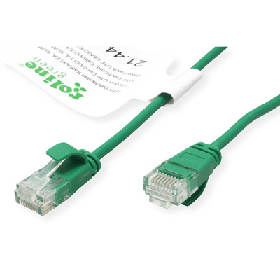 UTP Patchkábel LSOH TPE 0.3m cat.6a, zelený, slim, Cu, Flex Cable, Roline Green, Eco obal