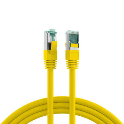 S/FTP (PiMF) Patchkábel LSOH 0.25m cat.6a, žltý, Cu