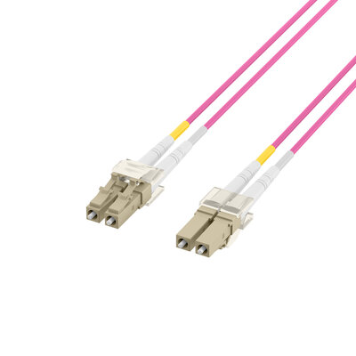 Fiber kábel LC-LC, 10m Duplex OM4(50/125µm), LSOH, 2mm, fialový