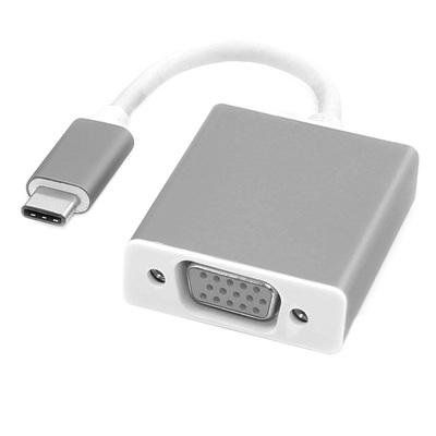 Adaptér USB 3.1 Typ C na VGA, M/F, biely 10cm