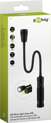 Batéria ručná LED Zoom 230, pracovné svetlo, ohybný krk, magnetická, čierna