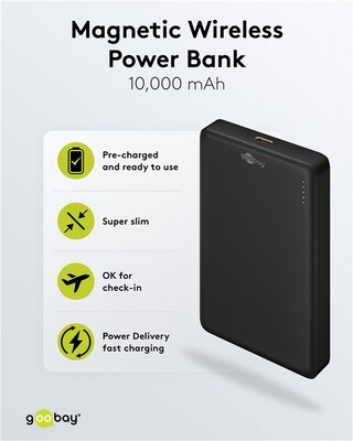 PowerBank 10000 mAh, magnetická bezdrôtová (wireless) 