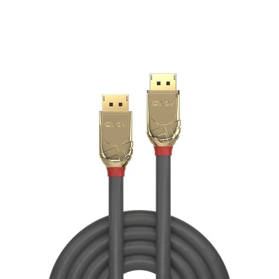 Kábel DisplayPort M/M 20m, 4K@60Hz, DP v1.2, 10.8Gbit/s, sivý, pozl.konektor, Gold Line