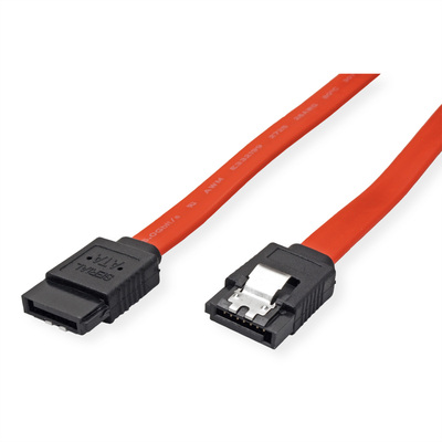 Kábel SATA III M/M 0.5m, clip, 6 Gbit/s, červený