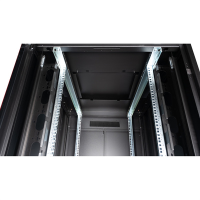 19" Rack na podlahu 42U, 2053x800x1000mm (HxWxD), PRO, sklenené dvere, čierny